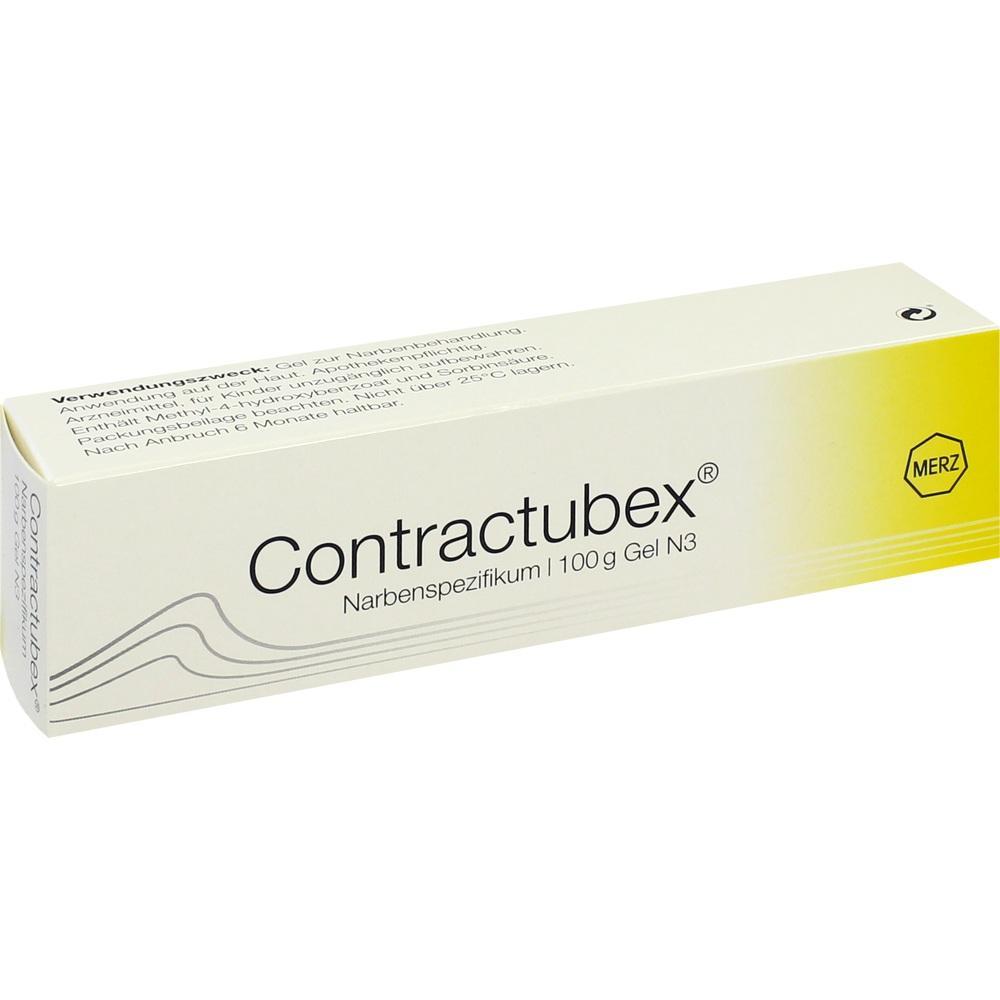 Eine Packung Contractubex-Gel zur Narbenbehandlung.