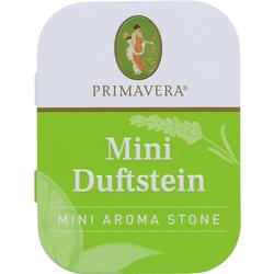 Grüne Verpackung mit der Aufschrift "Mini Duftstein" und Pflanzenmotiv.